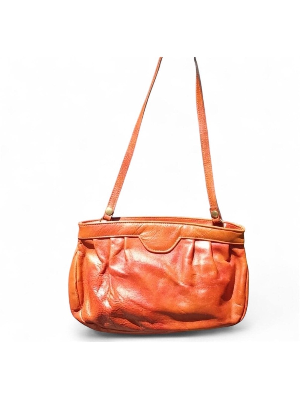 Vintage Markay Leather Shoulder Bag – Burnt Orange Slouchy Purse – Made in USA
